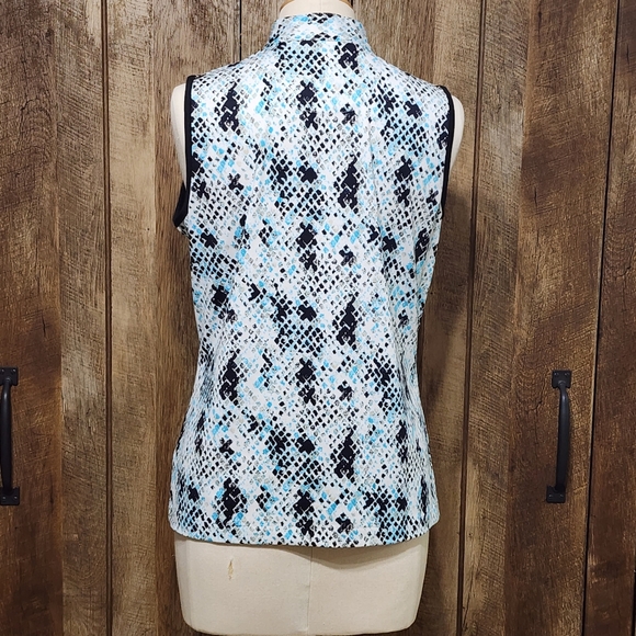 *SOLD* Tail Sleeveless 1/4 Zip Shirt Blue White Black Golf Tennis EUC Womens M - Picture 6 of 9